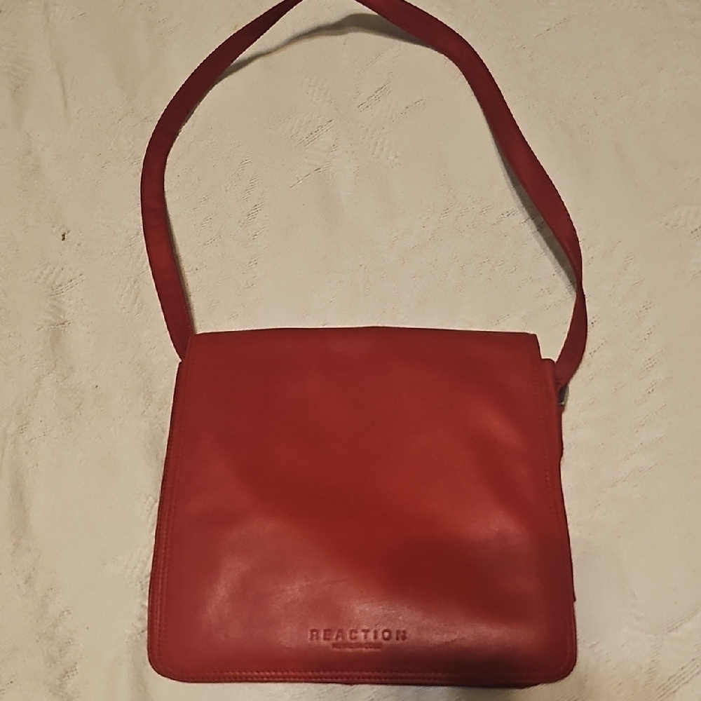 Kenneth Cole Purse Reaction Red Leather Shoulder Bag Y2k Modern